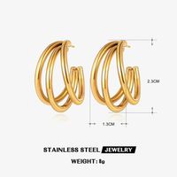 1 Pair Classic Style Geometric Plating 304 Stainless Steel 18K Gold Plated Earrings sku image 2