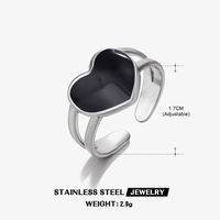 304 Stainless Steel Cool Style Enamel Plating Geometric Resin Open Ring sku image 8
