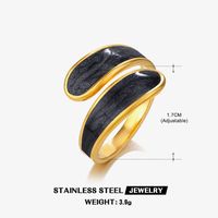 304 Stainless Steel 18K Gold Plated Retro Novelty Enamel Round Star Heart Shape Resin Rings sku image 7