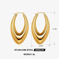 1 Pair Retro Geometric Plating 304 Stainless Steel 18K Gold Plated Earrings sku image 8