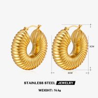 1 Pair Retro Geometric Plating 304 Stainless Steel 18K Gold Plated Earrings sku image 12