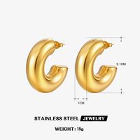 1 Pair Retro Geometric Plating 304 Stainless Steel 18K Gold Plated Earrings sku image 17