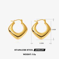 1 Pair Retro Geometric Plating 304 Stainless Steel 18K Gold Plated Earrings sku image 9