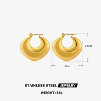 1 Paar Elegant Retro Herzform Überzug Edelstahl 304 18 Karat Vergoldet Ohrringe sku image 1