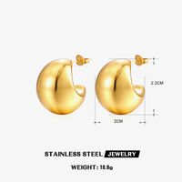 1 Pair Retro Geometric Plating 304 Stainless Steel 18K Gold Plated Earrings sku image 15