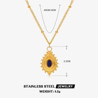 304 Stainless Steel Titanium Steel 18K Gold Plated Lady Plating Inlay Water Droplets Natural Stone Pendant Necklace sku image 3