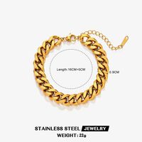 Rock Streetwear Geometric 304 Stainless Steel 18K Gold Plated Bracelets In Bulk sku image 2