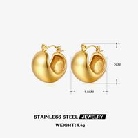 1 Pair Retro Geometric Plating 304 Stainless Steel 18K Gold Plated Earrings sku image 1