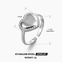 304 Stainless Steel 18K Gold Plated IG Style Plating Heart Shape Open Ring sku image 13