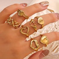 304 Stainless Steel 18K Gold Plated IG Style Plating Heart Shape Open Ring main image 1