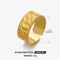 304 Stainless Steel 18K Gold Plated Simple Style Plating Geometric Rings sku image 5