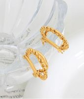 1 Pair Simple Style Classic Style Solid Color Plating Titanium Steel Gold Plated Ear Studs main image 3