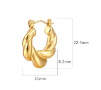 1 Pair Simple Style Classic Style Solid Color Plating Titanium Steel Gold Plated Ear Studs main image 3