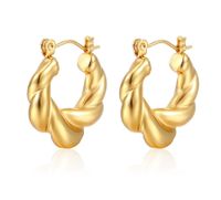 1 Pair Simple Style Classic Style Solid Color Plating Titanium Steel Gold Plated Ear Studs main image 2