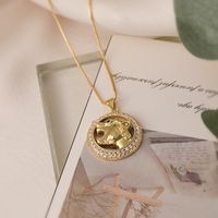 Simple Style Commute Animal Copper Plating Inlay Zircon 18k Gold Plated Pendant Necklace sku image 3