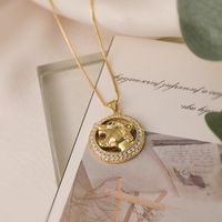 Simple Style Commute Animal Copper Plating Inlay Zircon 18k Gold Plated Pendant Necklace main image 3