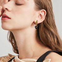 1 Pair Elegant Retro Modern Style Heart Shape Plating Copper 14k Gold Plated Drop Earrings main image 4