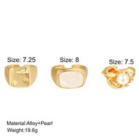 Retro Geometric Artificial Pearls Alloy Wholesale Rings main image 3