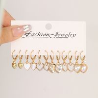 1 Set Elegant Basic Lady Heart Shape Plating Inlay Alloy Zircon Drop Earrings main image 1