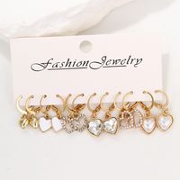 1 Set Elegant Basic Lady Heart Shape Plating Inlay Alloy Zircon Drop Earrings main image 5