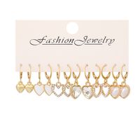 1 Set Elegant Basic Lady Heart Shape Plating Inlay Alloy Zircon Drop Earrings main image 2