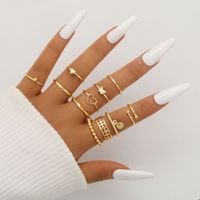 Elegant Leaf Alloy Wholesale Rings sku image 3