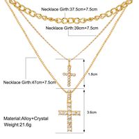 Retro Cross Alloy Zinc Alloy Plating Inlay Zircon Women's Layered Necklaces main image 5