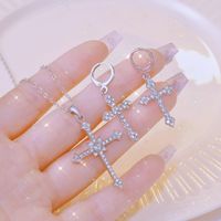Casual Streetwear Cross Alloy Plating Inlay Artificial Rhinestones Unisex Earrings Necklace main image 1