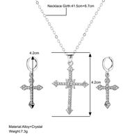 Casual Streetwear Cross Alloy Plating Inlay Artificial Rhinestones Unisex Earrings Necklace main image 3