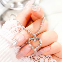 Simple Style Heart Shape Alloy Plating Women's Pendant Necklace main image 4
