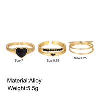 Simple Style Heart Shape Alloy Enamel Women's Open Rings main image 5