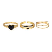 Simple Style Heart Shape Alloy Enamel Women's Open Rings main image 2
