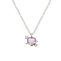 Sweet Heart Shape Alloy Inlay Artificial Gemstones Women's Pendant Necklace main image 6