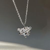 Sweet Heart Shape Alloy Inlay Artificial Gemstones Women's Pendant Necklace sku image 2