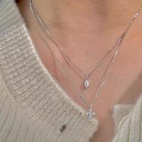 Sweet Cross Water Droplets Artificial Gemstones Alloy Zinc Alloy Wholesale Pendant Necklace main image 5