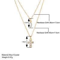 Sweet Cross Water Droplets Artificial Gemstones Alloy Zinc Alloy Wholesale Pendant Necklace main image 4