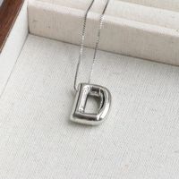 Simple Style Classic Style Letter Copper Silver Plated Pendant Necklace In Bulk sku image 5