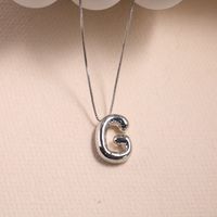 Simple Style Classic Style Letter Copper Silver Plated Pendant Necklace In Bulk sku image 8