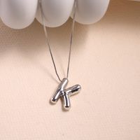 Simple Style Classic Style Letter Copper Silver Plated Pendant Necklace In Bulk sku image 12