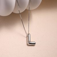 Simple Style Classic Style Letter Copper Silver Plated Pendant Necklace In Bulk sku image 13