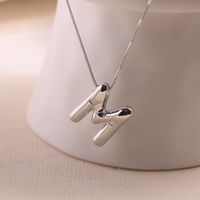 Simple Style Classic Style Letter Copper Silver Plated Pendant Necklace In Bulk sku image 14