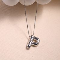 Simple Style Classic Style Letter Copper Silver Plated Pendant Necklace In Bulk sku image 17