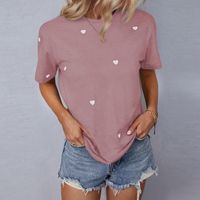 Women's T-shirt Short Sleeve T-shirts Printing Elegant Simple Style Heart Shape main image 7