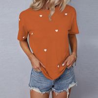 Women's T-shirt Short Sleeve T-shirts Printing Elegant Simple Style Heart Shape main image 4