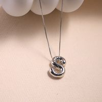 Simple Style Classic Style Letter Copper Silver Plated Pendant Necklace In Bulk sku image 19