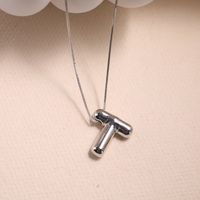 Simple Style Classic Style Letter Copper Silver Plated Pendant Necklace In Bulk sku image 20