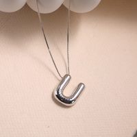 Simple Style Classic Style Letter Copper Silver Plated Pendant Necklace In Bulk sku image 21