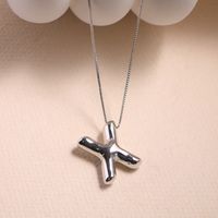 Simple Style Classic Style Letter Copper Silver Plated Pendant Necklace In Bulk sku image 24