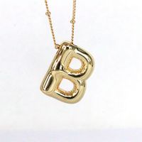 Simple Style Classic Style Letter Copper 18k Gold Plated Pendant Necklace In Bulk sku image 3