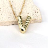 Simple Style Classic Style Letter Copper 18k Gold Plated Pendant Necklace In Bulk sku image 22